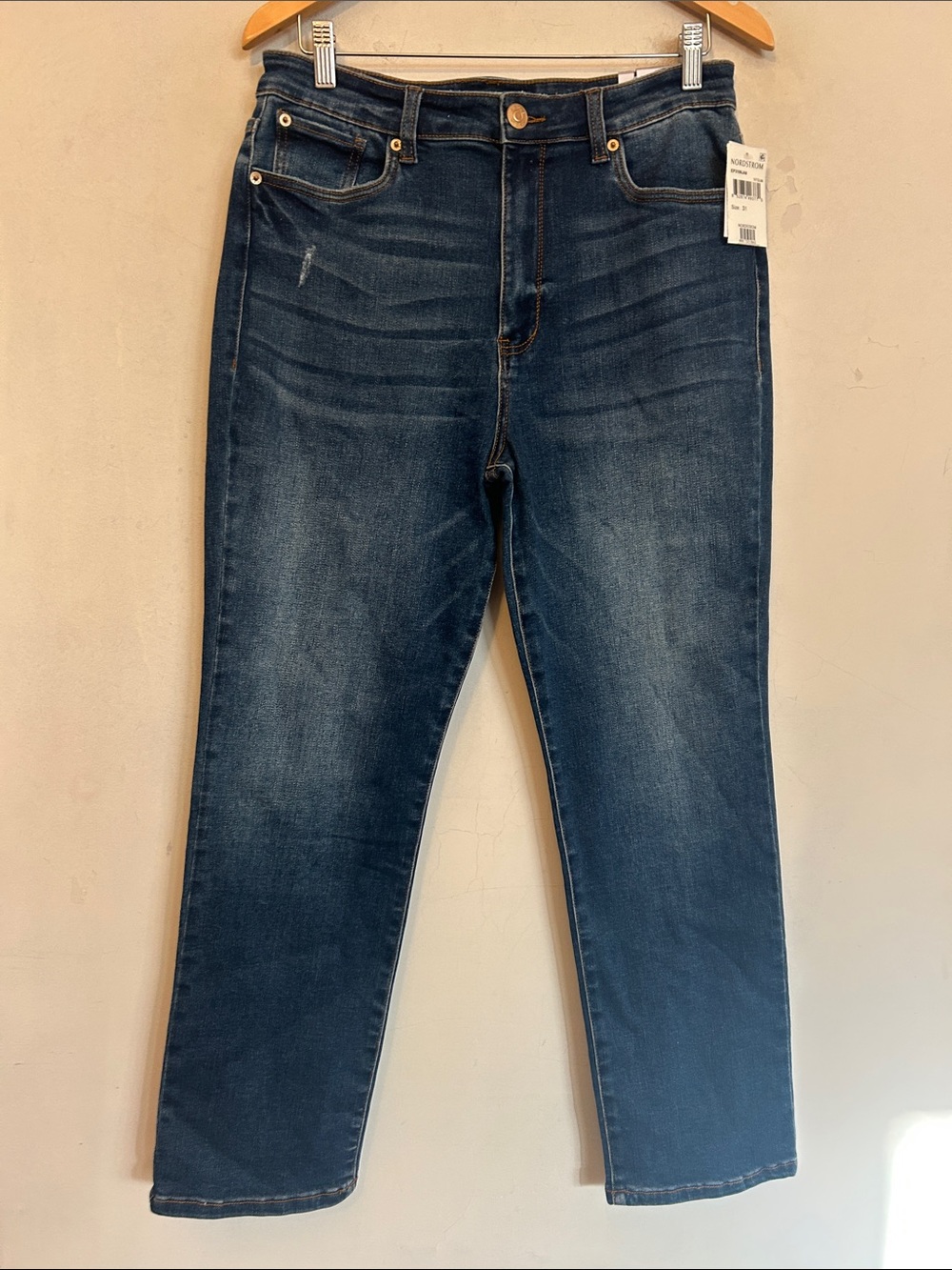 STS Blue high rise Paisley straight denim jeans Size 31 NWT